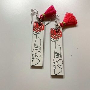 Boho wood earrings